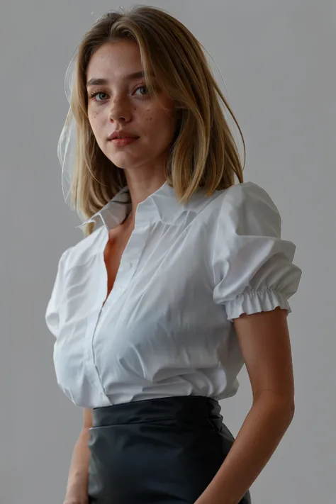 ((Full-Length Shot)),(best quality, high quality, sharp focus:1.4), beautiful european woman, freckles, <lora:sk1rtnbl0useng:.9> sk1rtnbl0useng, white shirt, black skirt