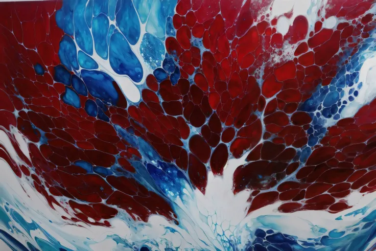 (masterpiece, top quality, best quality, official art, beautiful and aesthetic:1.2), acrylicpourpainting, red, white, blue <lora:AcrylicPourPainting:1.0>