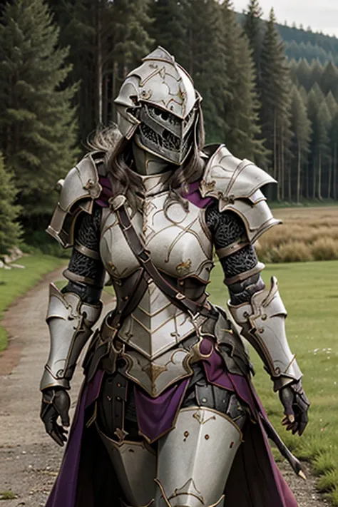 <lora:HXarmour_013:0.7>,hxarmour,1girl,(dark purple armour:1.3),moutain,walking,