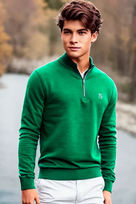 1boy, male focus, sebsallow, <lora:Sebastian_Sallow_-_Hogwarts_Legacy_Character-000005:0.8>, quarter-zip pullovers