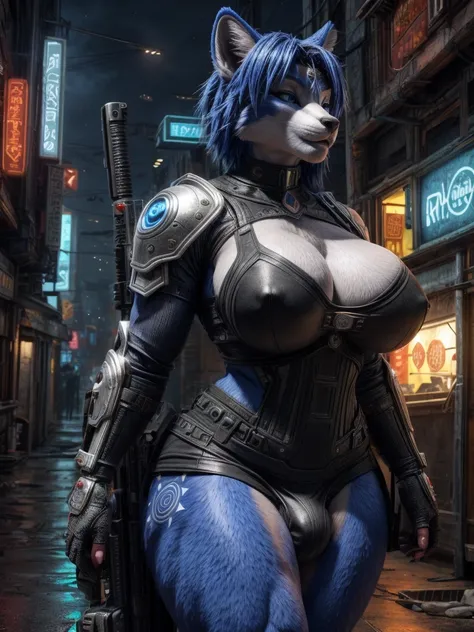 Masterpiece, Realistic, best ultra quality, perfect intricate details, RAW Photo, detailed cinematic lighting, detailed background, ray tracing, rtx, cgi,
BREAK
Female blue vixen, scifi, sexy, revealing scifi armor, black outfit, huge bulge, futuristic cit...