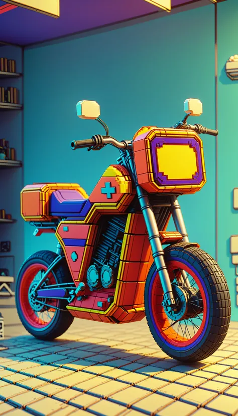 <lora:NESVoxelStyleXL:1.3> NESVoxelStyle bike, voxel, sci-fi, (retro game:0.5), (video game:0.5), 3D shape, 3D style