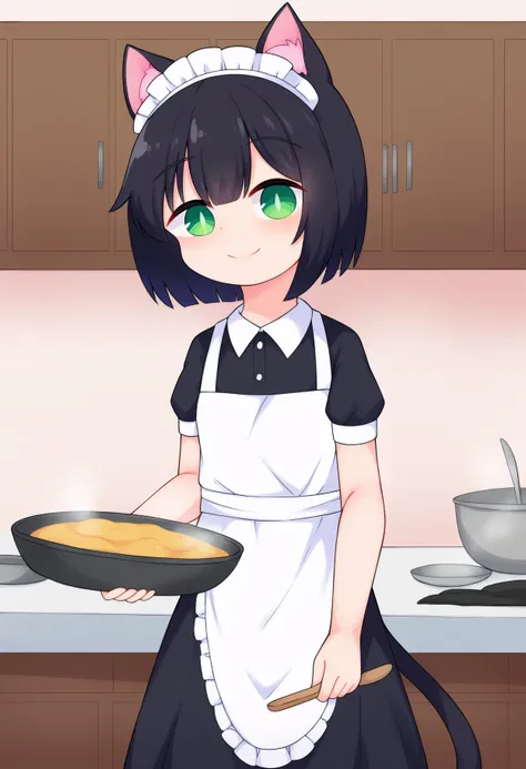 score_9, best quality, masterpiece, uncensored
BREAK
1girl, standing, cowboy shot, black hair, bob cut, cat ears, cat tail, green eyes, maid uniform, black dress, maid apron, maid headdress, smile, indoors, kitchen, cooking
<lora:yig_yuki_(yig-gha)_pony_v5...