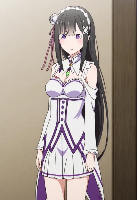 <lora:emilia:1> emilia, 1girl, emilia (re:zero), (black hair), long hair, hair ornament