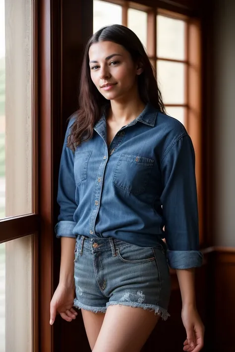 DEN_helga_lovekaty,
walking through a tallgrass meadow wearing Jean shorts and plaid shirt, meadow, wild, overgrown, walking,,
bokeh, f1.4, 40mm, photorealistic, raw, 8k, textured skin, skin pores, intricate details  <lora:epi_noiseoffset2:1>, epiCRealism ...