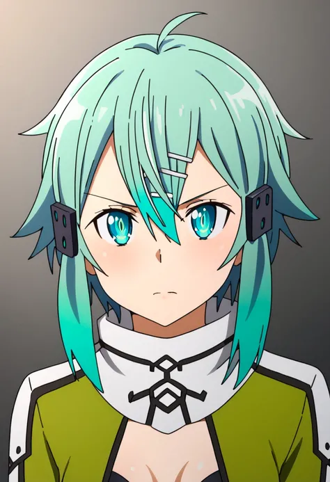 <lora:sinon:1> sinon, 1girl, solo, hair ornament, hairclip