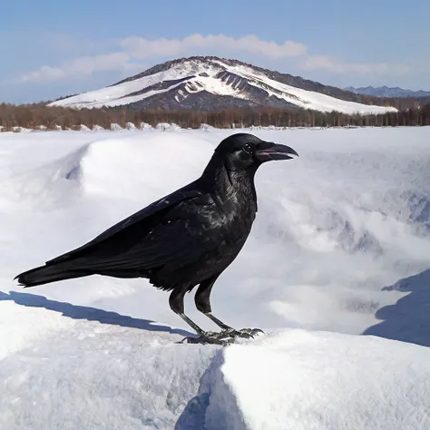 <lora:Pony_Crow-000009:0.8>
crow, 1girl,solo,best quality, highres, masterpiece, outdoors, 
Winter, snow accumulation, snow, snowy mountain tops, snowdrops,