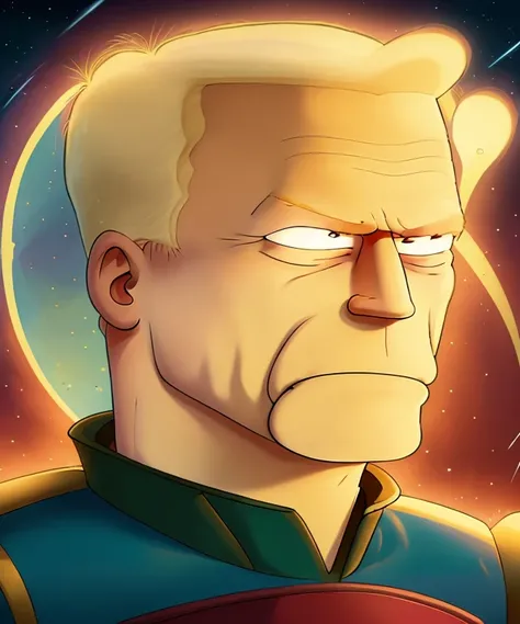 z3p4b1 , (close portrait photo), cartoon, Futurama style