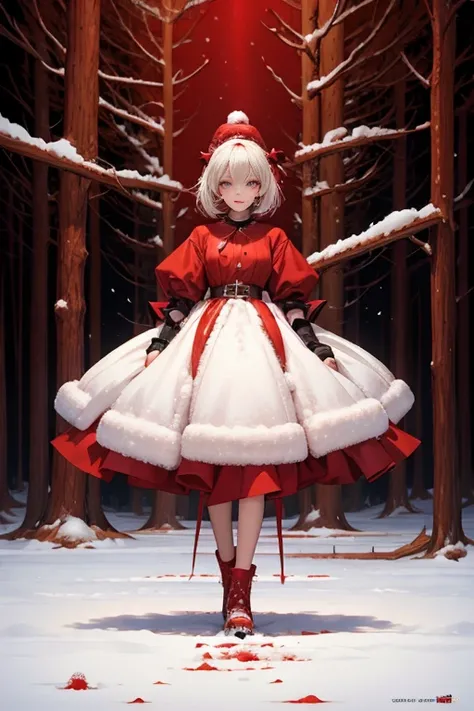 <lora:RedSnowWorld:1.0>   (RedSnowWorld:1.1)  1woman cyber walking forest