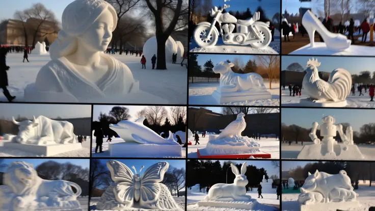 XL Realistic snow sculpture art style