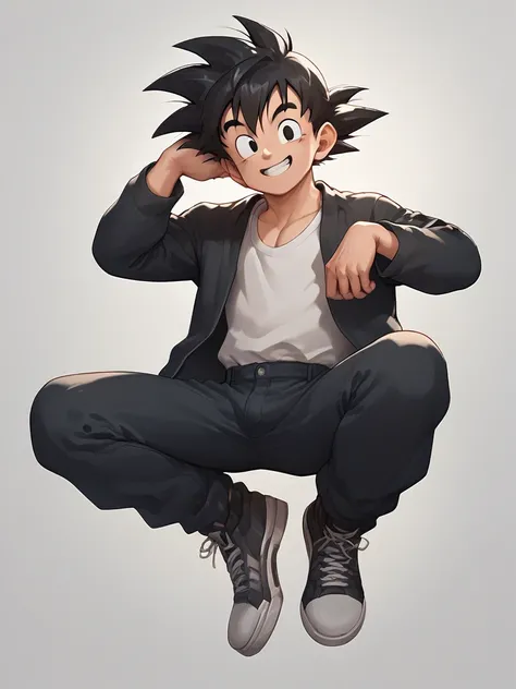 score_9, score_8_up, score_7_up, score_6_up, score_5_up, score_4_up, source_anime <lora:GotenSDXL:0.7>,gotenv1, spiked hair, 1boy, black hair, black eyes, smile, (dougi:1.4), full body,smiling,looking at viewer, 
<lora:Smooth Anime Style LoRA XL:1>