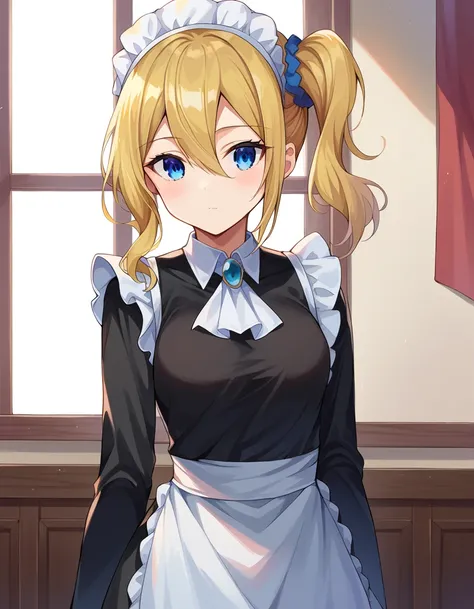 score_9, score_8_up, score_7_up, source_anime,
aihayasaka, <lora:ai-hayasaka-ponyxl-lora-nochekaiser:1>,
ai hayasaka, bangs, blue eyes, blonde hair, hair ornament, hair between eyes, sidelocks, side ponytail, scrunchie, hair scrunchie, blue scrunchie,
shir...