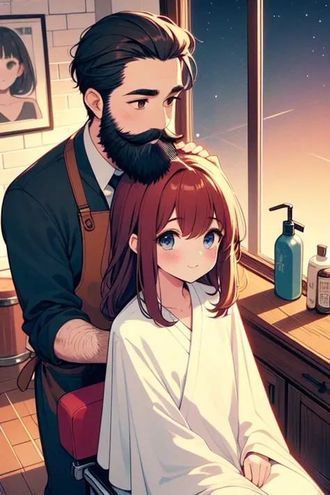 girl like retro barbershop