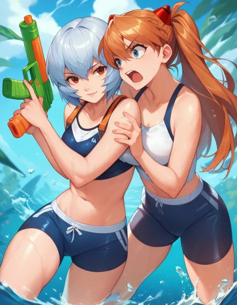 score_9, score_8_up, score_7_up, score_6_up, score_5_up, score_4_up, source_anime,
2girls, water gun, water, wet
BREAK
ayanami rei, smirk
BREAK
souryuu asuka langley, wet, shouting, looking at another