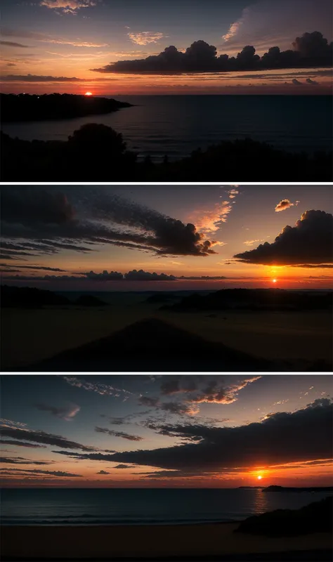 Scenery of sunset and dusk by the seaside