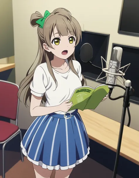 1girl,solo,
minami kotori, love live!
casual wear,skirt,
<lora:voiceactorXL2:0.8>,voiceactor,
sad,open mouth,
studio microphone,microphone stand,recording studio,holding book,folding chair,
masterpiece, best quality, ultra detailed, highres,4k,(ultra-detai...