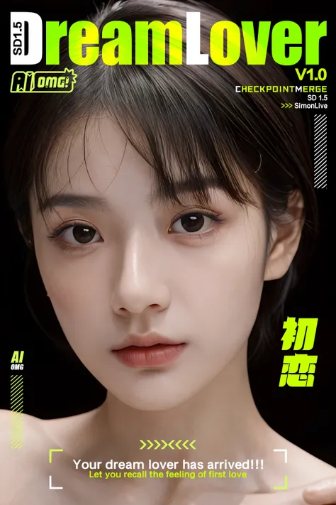 masterpiece, best_quality, absurdres, raw photo, (realistic:1.5), , (half-length portrait:1.5), ( woman 18-years-old:1.5), (close-up beauty shot pose:1.5), (brown eyes:1.25), (long bob hairstyle:1.25), (black hair:1.25), (disheveled:1.0), pure grey backgro...