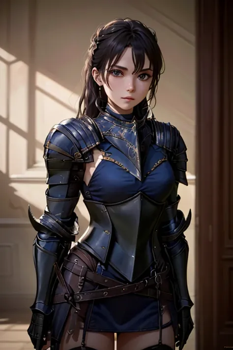 <lora:HXarmour_016a>,, hxarmour,1girl,(dark blue armour:1.3),, ultra-detailed,extremely delicate and beautiful,(by exquisite colors block),masterpiece,best quality,unreal engine 5 rendering,movie light,movie lens,movie special effects,detailed details,HDR,...