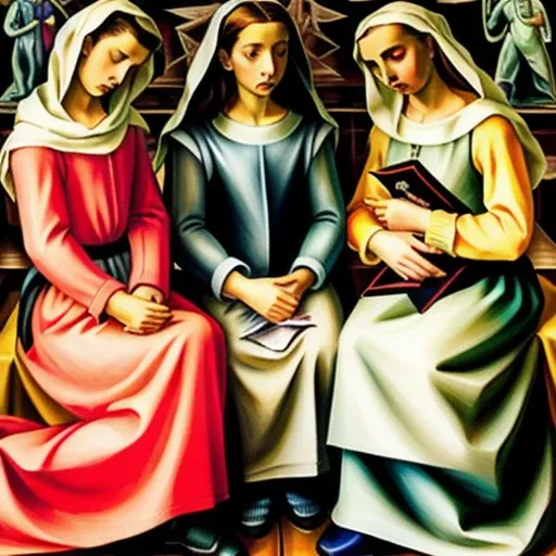 a group of woman in a church <lora:last:1>