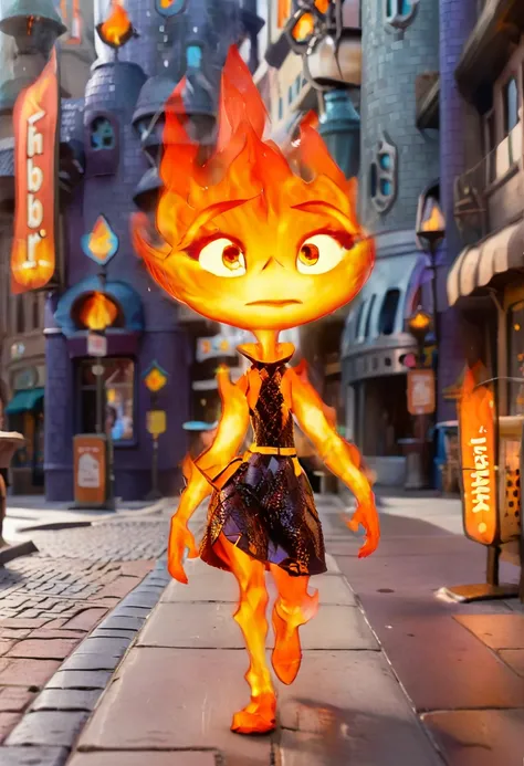 a picture of Ember walking through the city  <lora:Ember:1>