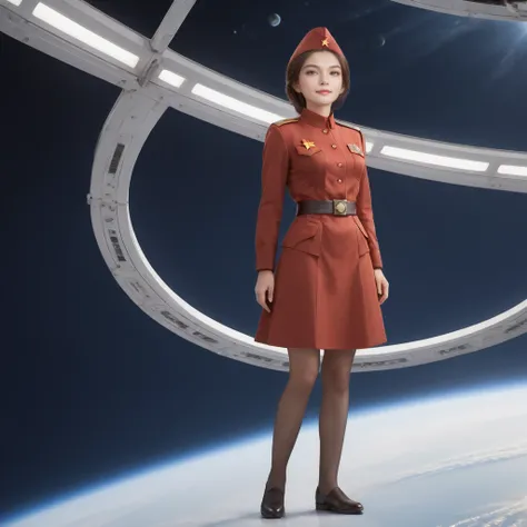 <lora:SDXL 50Soviet Military uniform-000003:0.5>
1girl,solo,Soviet Military uniform, spacecraft, space station, space, dynamic pose, 
best quality, high quality, highres, masterpiece, 
looking at viewer, facing viewer,