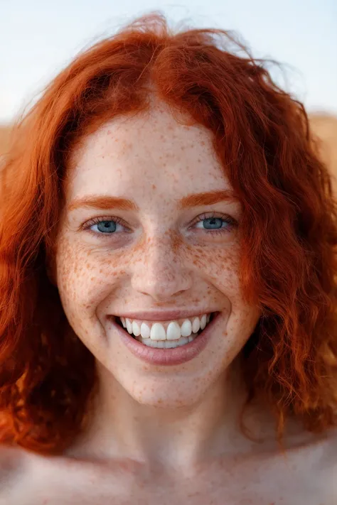 a gorgeous red haired abstract freckled laugh goddess,fine textures,high quality textures of materials, volumetric textures, natural textures, (natural colors, correct white balance, color correction, dehaze,clarity),RAW,vivid colours,intricate,photo shado...