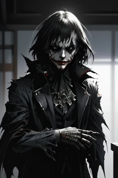 fcPortrait, by Greg rutkowski, The Joker by Tsutomu Nihei,(strange but extremely beautiful:1.1),(masterpiece, best quality:1.1),in the style of nicola samori