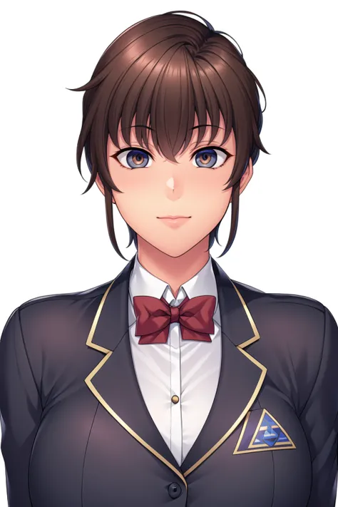 Simple White Background,
dynamic pose,standing at attention,
school_uniform,Blue_jacket,red_bowtie, pleated_skirt,thighhighs,black legwear,long sleeves,
<lora:Nagisa_Fujima_SaiminSeishidou-KK77-V1:0.7>,
brown eyes, brown hair,bangs,short hair,
<lora:Oda_No...