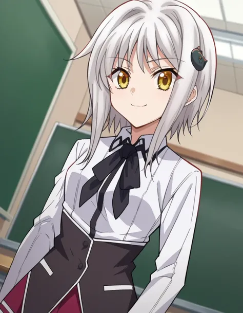 score_9, score_8_up, score_7_up, source_anime,
konekotoujou, <lora:koneko-toujou-ponyxl-lora-nochekaiser:1>,
koneko toujou, short hair, hair ornament, yellow eyes, white hair, smile,
skirt, school uniform, shirt, white shirt, collared shirt, neckerchief, b...