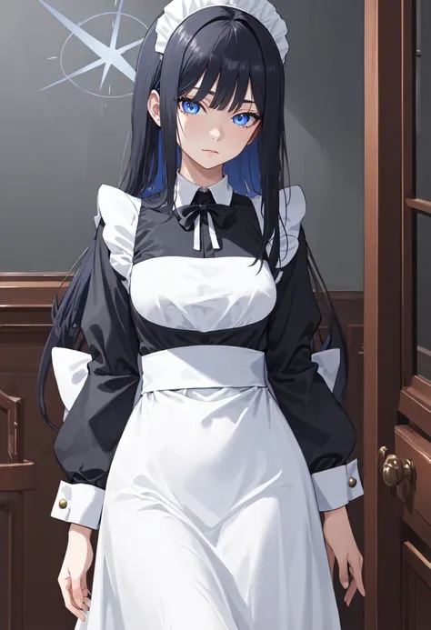 best quality, masterpiece, highres, solo, (saori_bluearchive:1.10), (maid:1.40), (long maid dress:1.15), 28 <lora:saori_bluearchive:0.80>