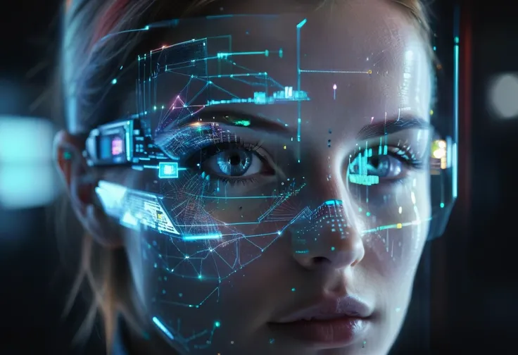 Futuristic Portraits - Holographic - Hologram - Futuristic UI