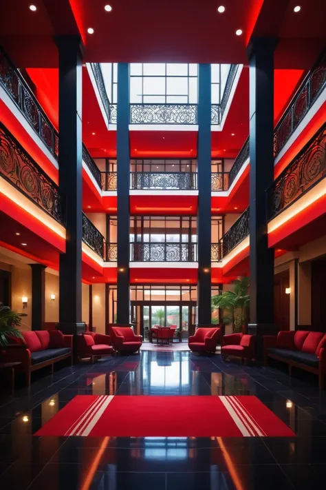 RBW-XL large hotel atrium
(best quality illustration) (intricate details) (cinematic lighting) (sharp focus)