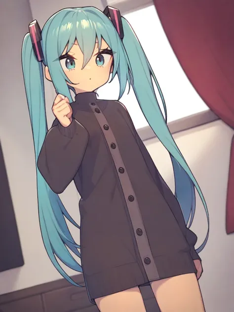 1girl, hatsune miku, everyntrge, standing, bedroom, <lora:hobbyanon_everyntrge_AnimagineXLV31:1>,
cowboy shot,
very aesthetic, aesthetic,
masterpiece, best quality