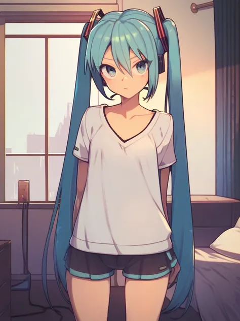 score_7_up, score_6_up, score_5_up, score_4_up,
1girl, hatsune miku, everyntrge, standing, bedroom, <lora:hobbyanon_everyntrge_PonyDiffusionV6XL:1.2>,
cowboy shot, looking at viewer, solo