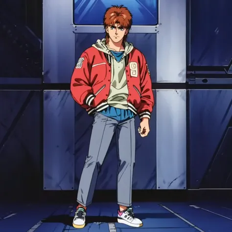 <lora:MZ2YahagiShogo001:0.7>,
solo,
MZ2YahagiShogo,1boy,1980s (style),
hoodie,jacket,pants,
full body,standing,