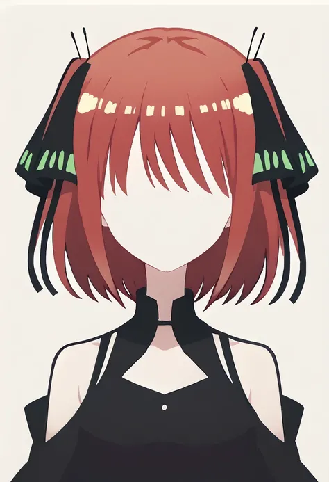 score_9, score_8_up, score_7_up, score_6_up, score_5_up, score_4_up <lora:PonyMinimalStyle:1> Minimalstyle, nakano nino, short hair, hair ornament, simple vector, simple background, faceless female,  <lora:nino-nakano-pruned-ponyxl-lora-nochekaiser:1>