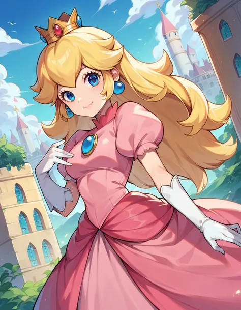 score_9, score_8_up, score_7_up, source_anime,
princesspeach, <lora:princess-peach-chibi-ponyxl-lora-nochekaiser:1>
princess peach, blonde hair, blue eyes, long hair, smile,
crown, dress, gem, gloves, pink dress, puffy short sleeves, puffy sleeves, short s...