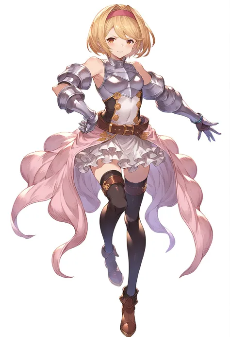 score_9, score_8_up, score_7_up, score_6_up, masterpeice, BREAK
source anime, granblue_fantasy_style_xl, granblue, 1girl, blonde hair, djeeta (granblue fantasy), solo, thighhighs, hairband, silver armor, short hair, boots, gauntlets, brown eyes, sheath, fu...