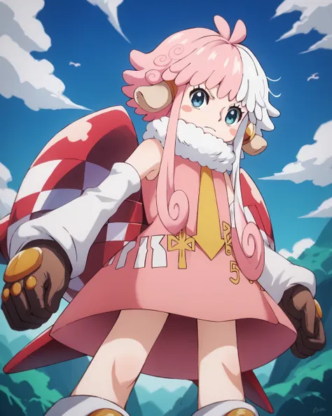 score_9, score_8_up, score_7_up, score_6_up, score_5_up, score_4_up, BREAK source_anime,
<lora:Atlas_PONY:1>,Atlas,1girl,pink hair, white hair, blue eyes, multicolored hair, animal ears,long hair,two-tone hair, gloves, blush stickers, necktie,detached slee...