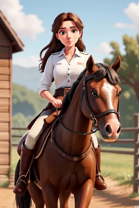 real, (realistic), super detailed, (4k), 8k, 21 year old woman rides a horse