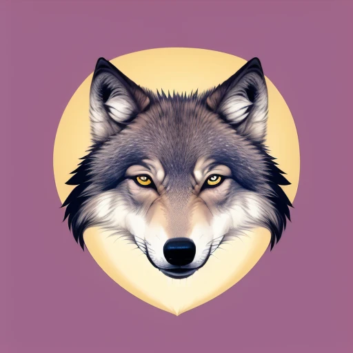 A logo in wolf shape, best quality, simple background  <lora:logov8:1>