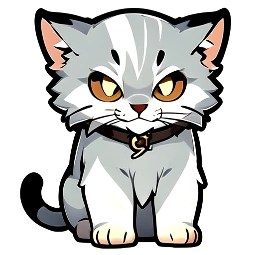 cat,cute,white background, <lora:boldline style lora:1>