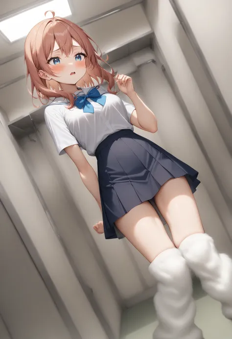 1girl, <lora:sdxl2-flat2-512b:-1>,medium breasts,white legwear, school uniform,
fur legwarmer,<lora:furlegwarmer_XL_v2:0.8>white legwear,
dutch angle, panorama shot, looking down, expressionless, in locker room, open mouth,
masterpiece, best quality, very ...