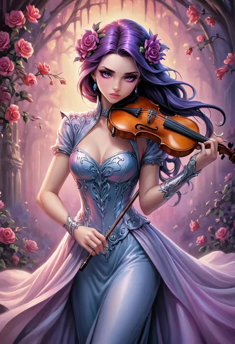 art by Modern Disney and Anne Stokes, Drawing, Wretched Bitter sweet symphony, cause its a bittersweet symphony., soft focus, Dynamic, Polychromatic, Elegant, Pixabay