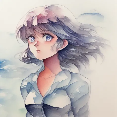 Crystalline Watercolor + Retro Anime Style