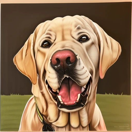 Labrador retriever, open mouth, tongue hanging out