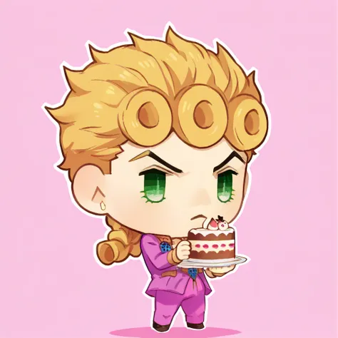 pppstyle, solo, score_9, score_8_up, score_7_up, score_6_up, 1boy, male focus, giojojo, holding slice of cake, pink pants, giornosuit, rating_safe, ,giornojojo, chibi,score_9_up<lora:EMS-337714-EMS:1.000000>, <lora:EMS-323180-EMS:0.800000>