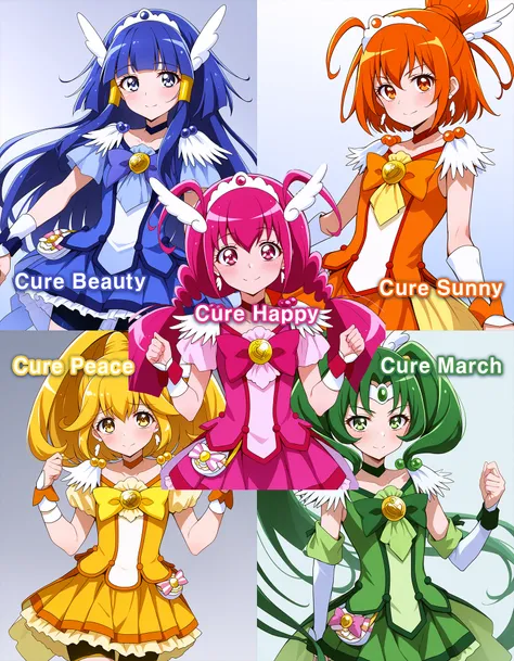 [Pony XL] Smile Precure! all 5 transformations in 1 Lora （スマイルプリキュア！５人変身詰め合わせ）