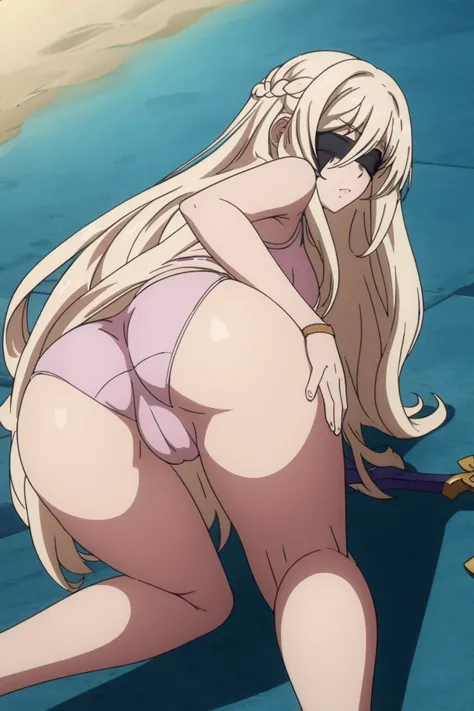 masterpiece, 8k,
<lora:Goblin Slayer_sword maiden:0.7> sword maiden,
looking back,
from behind, pink transparent panties, cameltoe, all fours, looking back, looking at viewer, top-down bottom-up,SFW, three-point perspective