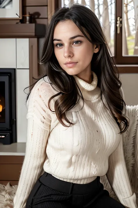 (Influencer_Detailer_by_Stable_yogi)
(influencer-close-up-shot-by-stable-yogi)
 (Instagram_Influencer_17_By_Stable_Yogi)
(black_long_wavy_hair_black_eyes)  Forest cabin, (chunky knit sweater and wool pants:1.2), reading by the fireplace, afternoon